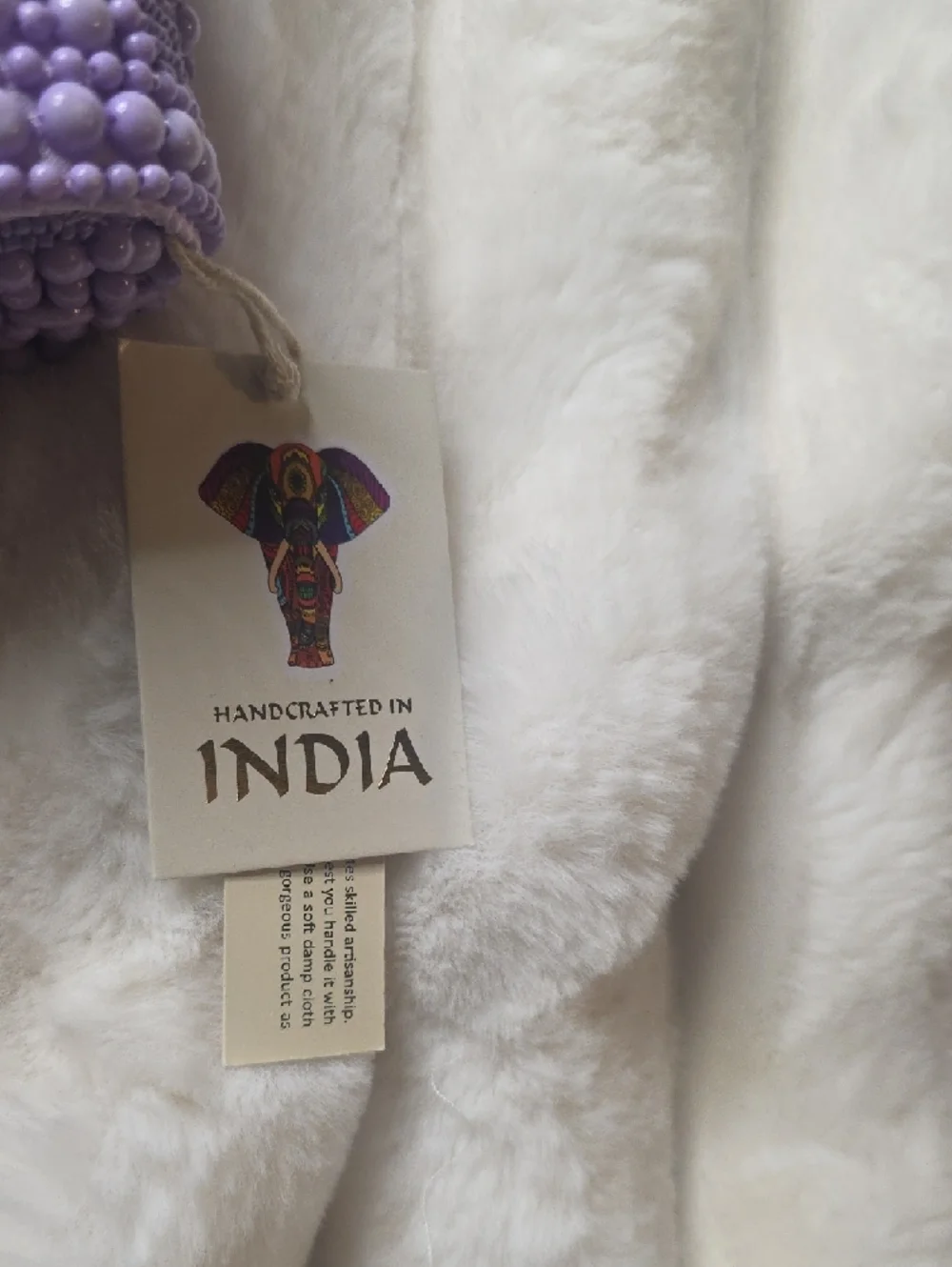 Viral TJMaxx Lavender Beaded Embellished Clutch Wallet Handmade In India - Picture 2 of 7